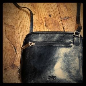 Vintage Black Leather Hobo International Crossbody